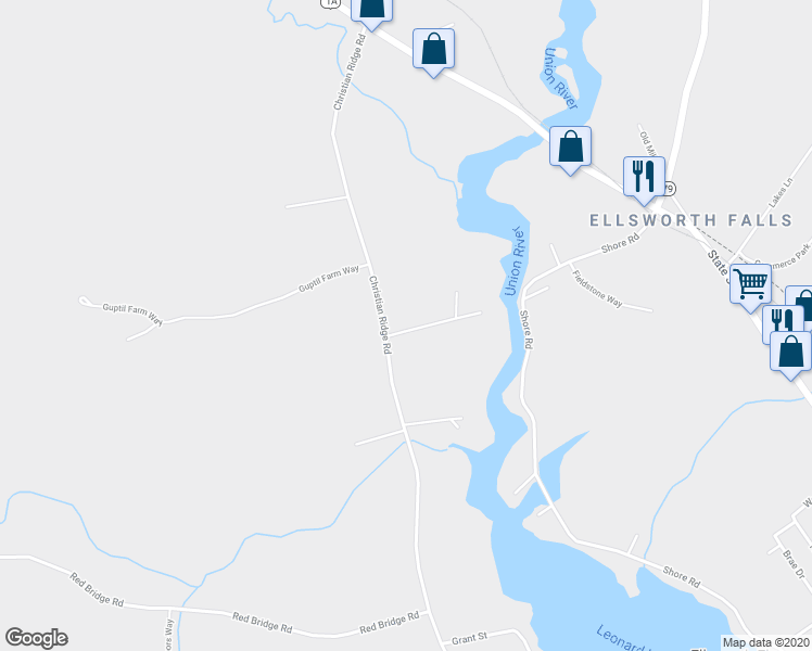 map of restaurants, bars, coffee shops, grocery stores, and more near 6 Infant Street in Ellsworth