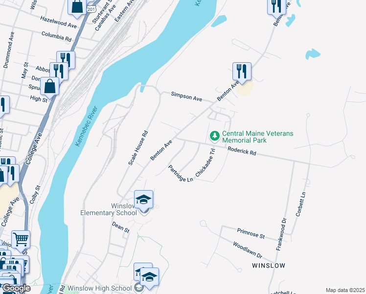 map of restaurants, bars, coffee shops, grocery stores, and more near 15 Cardinal Way in Winslow