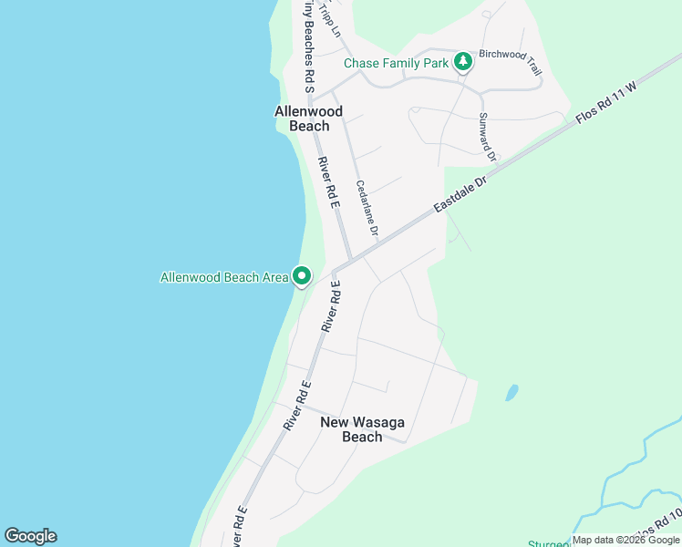 map of restaurants, bars, coffee shops, grocery stores, and more near 805 Eastdale Drive in Wasaga Beach