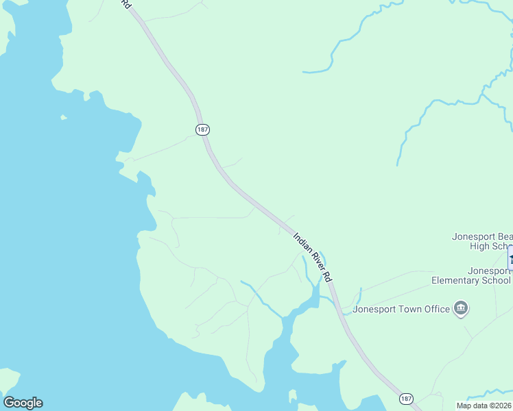 map of restaurants, bars, coffee shops, grocery stores, and more near 1681 Indian River Road in Jonesport