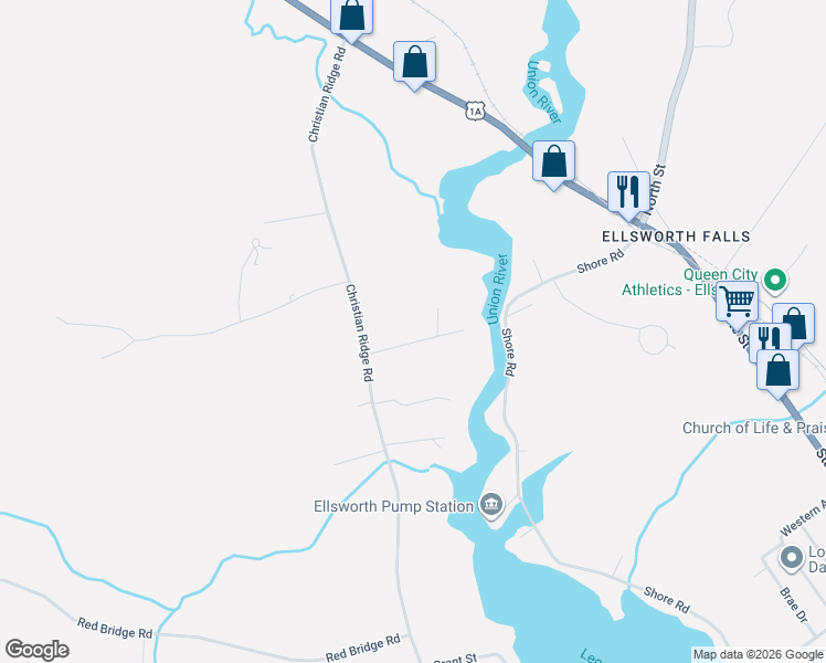 map of restaurants, bars, coffee shops, grocery stores, and more near 6 Infant Street in Ellsworth