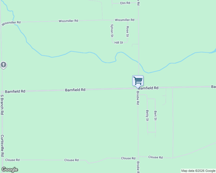 map of restaurants, bars, coffee shops, grocery stores, and more near 8100 Bamfield Road in South Branch