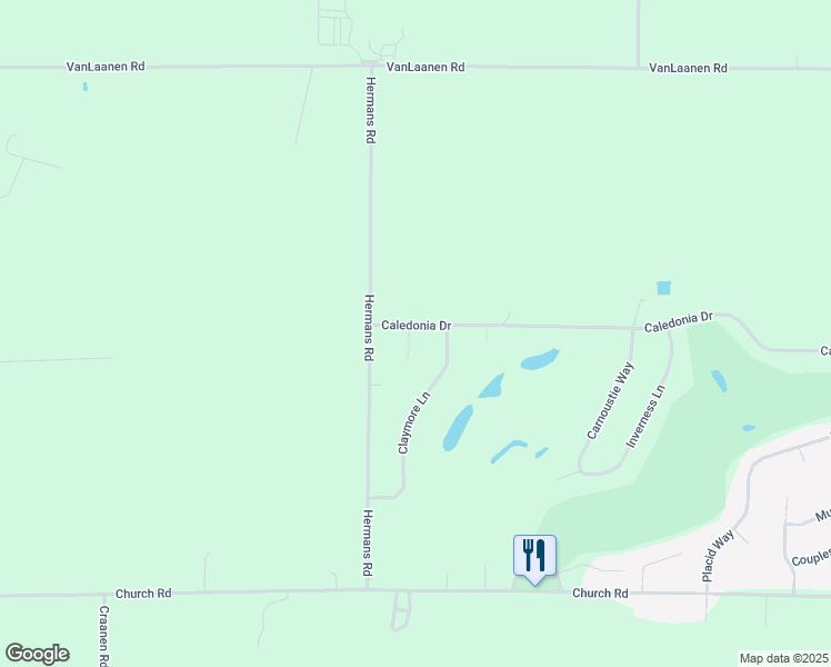 map of restaurants, bars, coffee shops, grocery stores, and more near 4762 Braemer Circle in New Franken