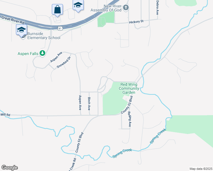 map of restaurants, bars, coffee shops, grocery stores, and more near 1003 Cottonwood Avenue in Red Wing