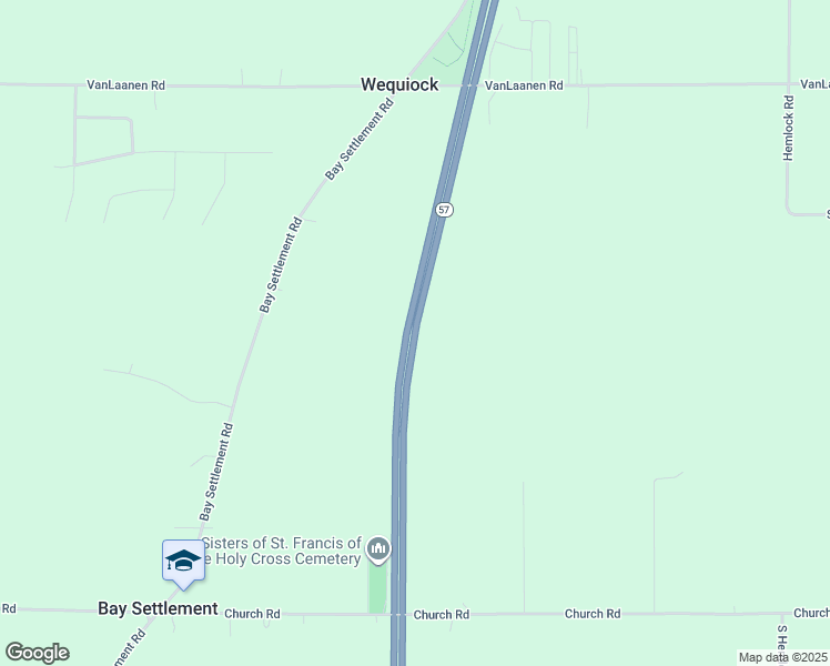 map of restaurants, bars, coffee shops, grocery stores, and more near Wisconsin 57 in Green Bay