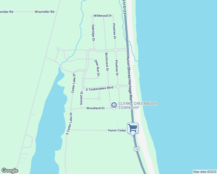 map of restaurants, bars, coffee shops, grocery stores, and more near South Timberlakes Boulevard in Greenbush
