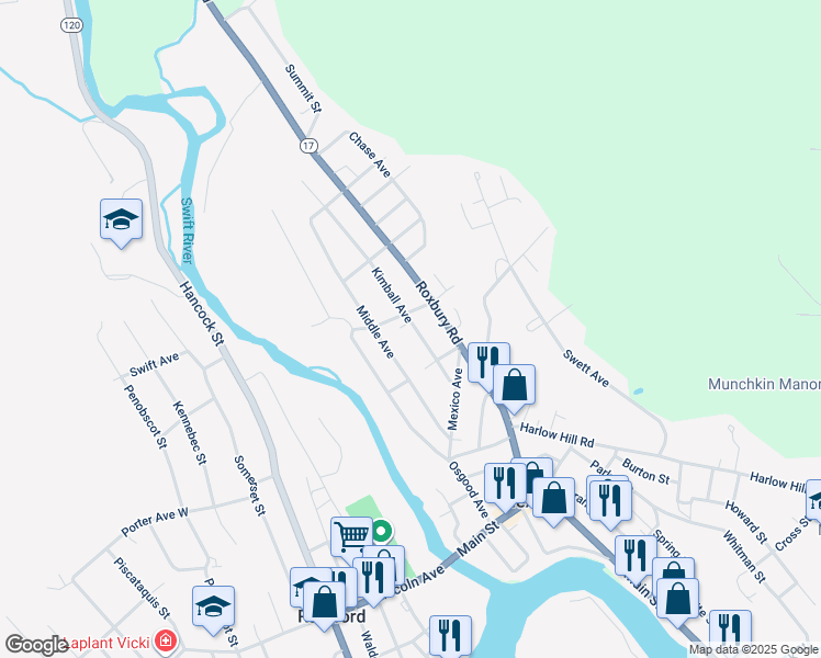 map of restaurants, bars, coffee shops, grocery stores, and more near 29 Kimball Avenue in Mexico