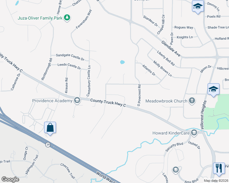 map of restaurants, bars, coffee shops, grocery stores, and more near 3342 Stone Ridge Dr in Howard