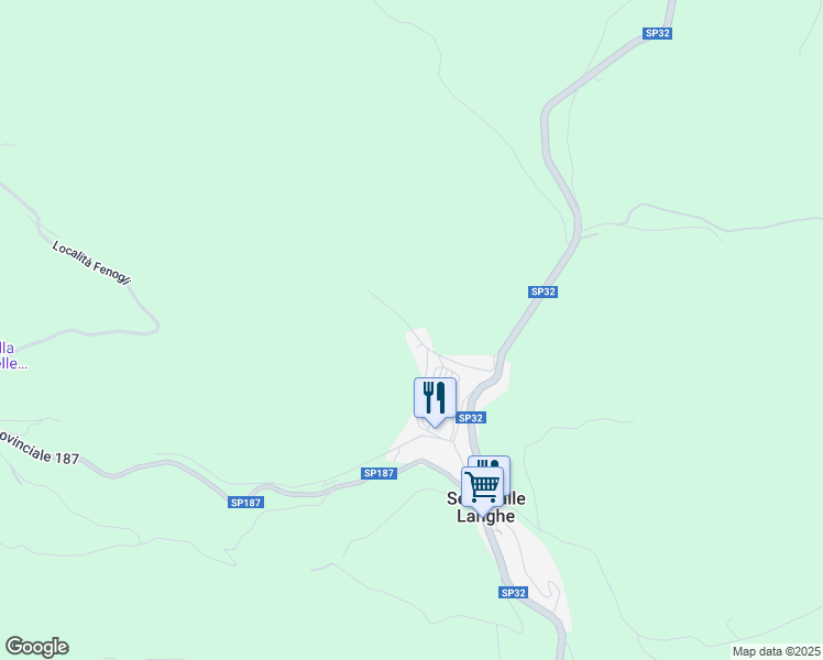 map of restaurants, bars, coffee shops, grocery stores, and more near 7 Via Braia in Serravalle Langhe