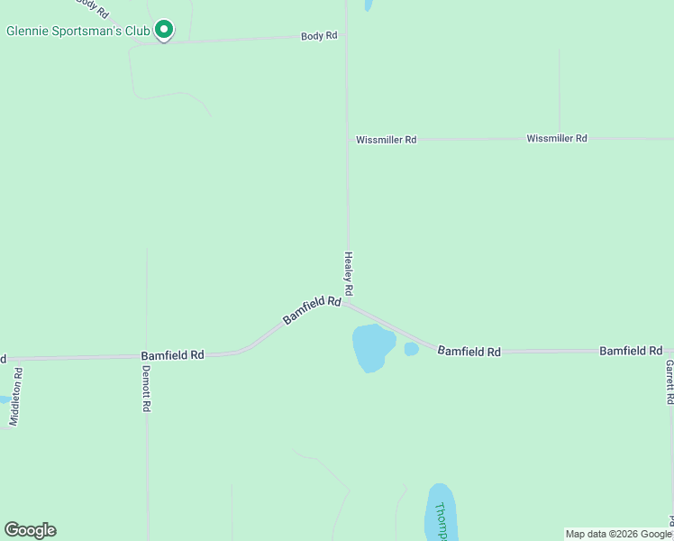 map of restaurants, bars, coffee shops, grocery stores, and more near 3001-3081 Healy Rd in Glennie