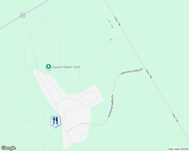 map of restaurants, bars, coffee shops, grocery stores, and more near 20 Sumac Crescent in Coldwater