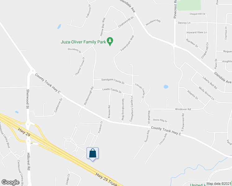 map of restaurants, bars, coffee shops, grocery stores, and more near 3475 Leeds Castle Drive in Howard