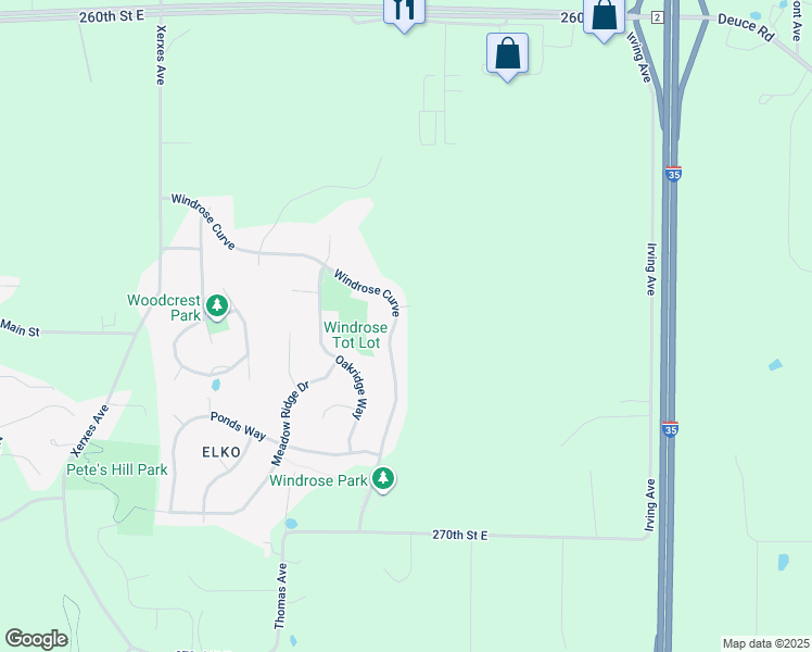 map of restaurants, bars, coffee shops, grocery stores, and more near 10372 Windrose Curve in Elko New Market