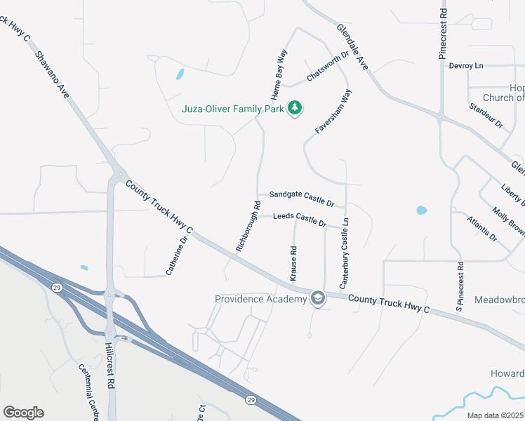 map of restaurants, bars, coffee shops, grocery stores, and more near 3534 Leeds Castle Drive in Green Bay