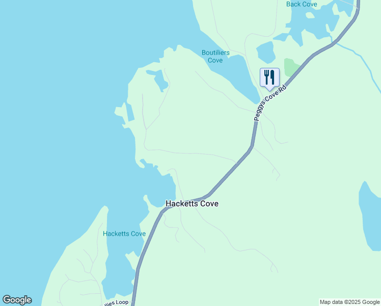 map of restaurants, bars, coffee shops, grocery stores, and more near 67 Pauls Point Road in Hacketts Cove