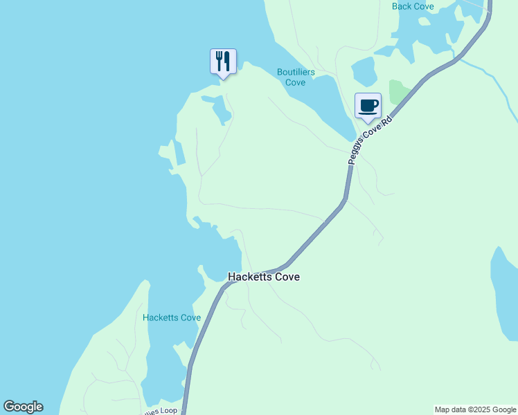 map of restaurants, bars, coffee shops, grocery stores, and more near 67 Pauls Point Road in Hacketts Cove