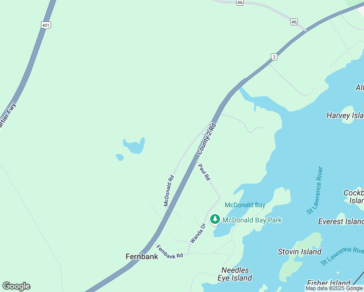 map of restaurants, bars, coffee shops, grocery stores, and more near 1420 McDonald Road in Brockville