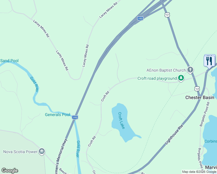 map of restaurants, bars, coffee shops, grocery stores, and more near Little Deer Lane in Chester