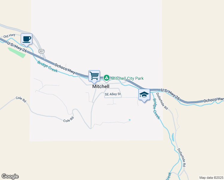 map of restaurants, bars, coffee shops, grocery stores, and more near 219 Southeast Rosenbaum Street in Mitchell