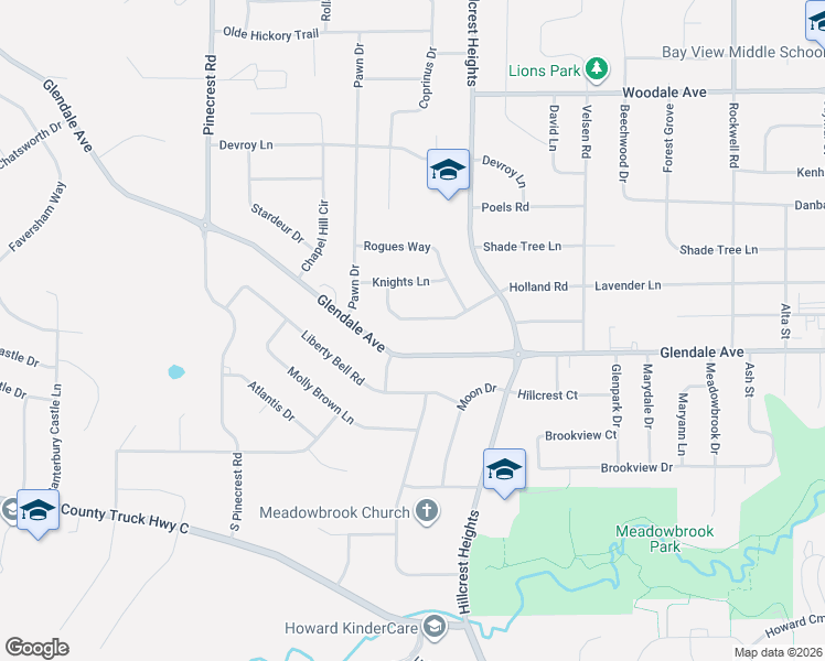 map of restaurants, bars, coffee shops, grocery stores, and more near 3063 Holland Road in Green Bay