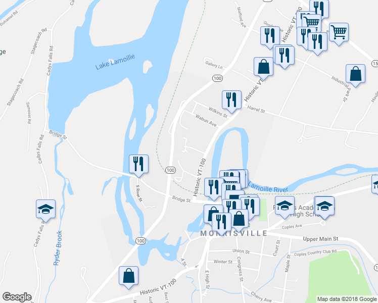 map of restaurants, bars, coffee shops, grocery stores, and more near 63 Brooklyn Heights Road in Morristown