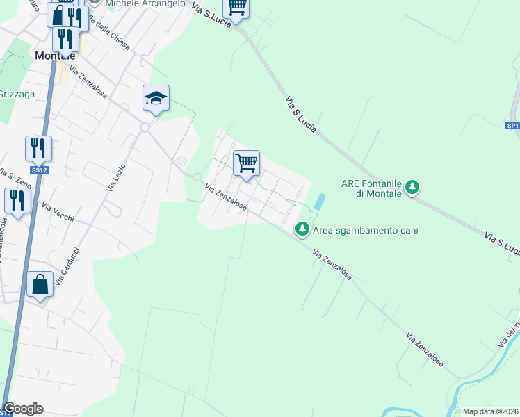 map of restaurants, bars, coffee shops, grocery stores, and more near Via Calvino in Provincia di Modena