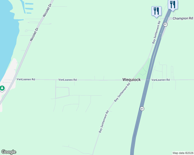 map of restaurants, bars, coffee shops, grocery stores, and more near 3868 VanLaanen Road in Green Bay