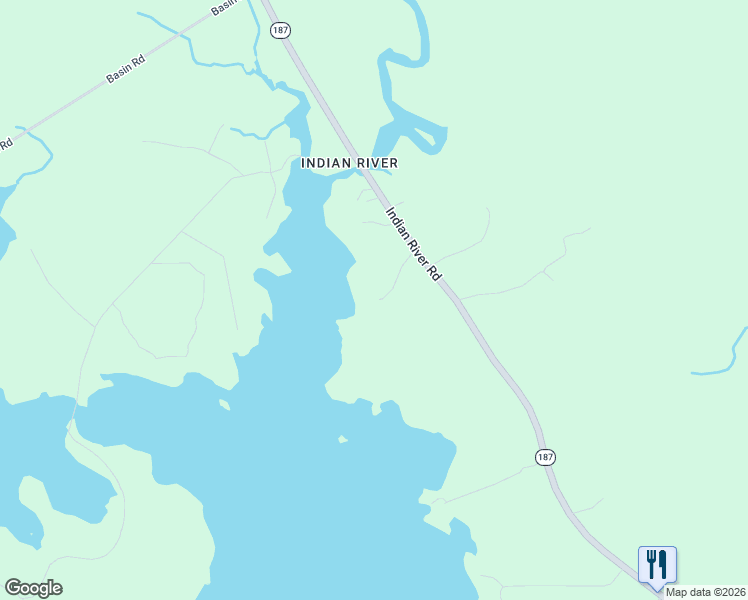 map of restaurants, bars, coffee shops, grocery stores, and more near 1533 Indian River Road in Jonesport