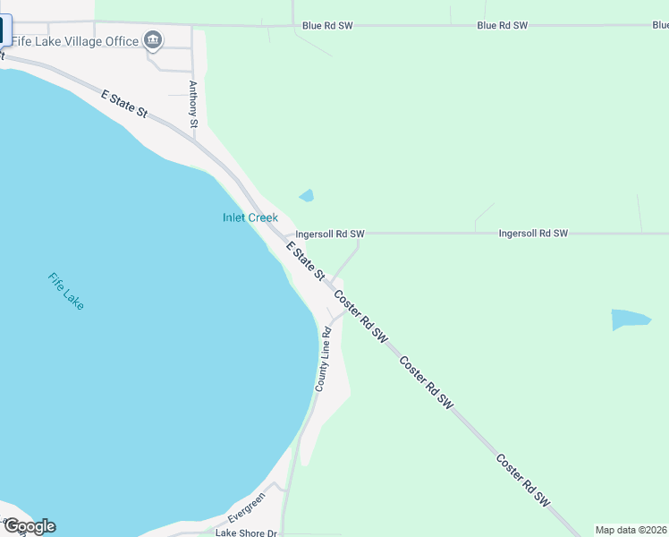 map of restaurants, bars, coffee shops, grocery stores, and more near 10103-10149 Coster Road Southwest in Fife Lake