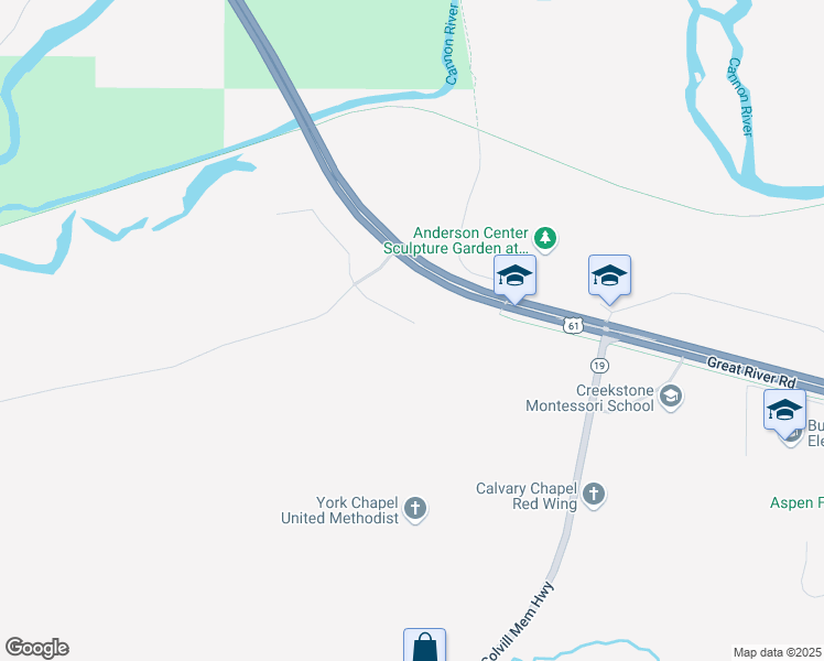 map of restaurants, bars, coffee shops, grocery stores, and more near 5545 U.S. 61 in Red Wing