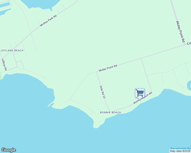 map of restaurants, bars, coffee shops, grocery stores, and more near 3902 Muley Point Road in Orillia