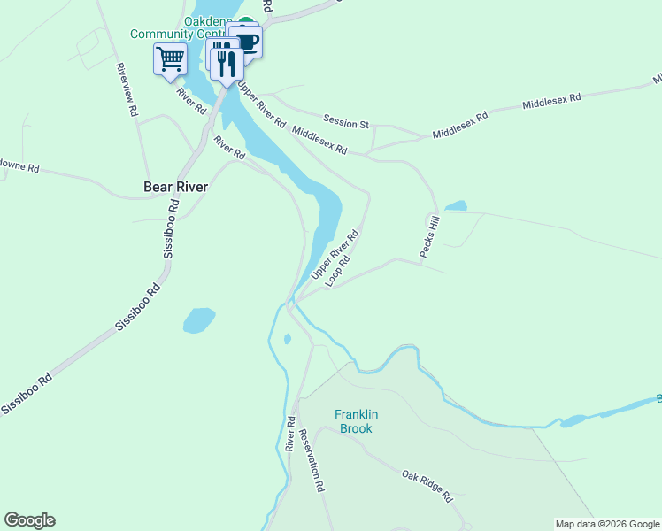 map of restaurants, bars, coffee shops, grocery stores, and more near 195 Pecks Hill in Bear River