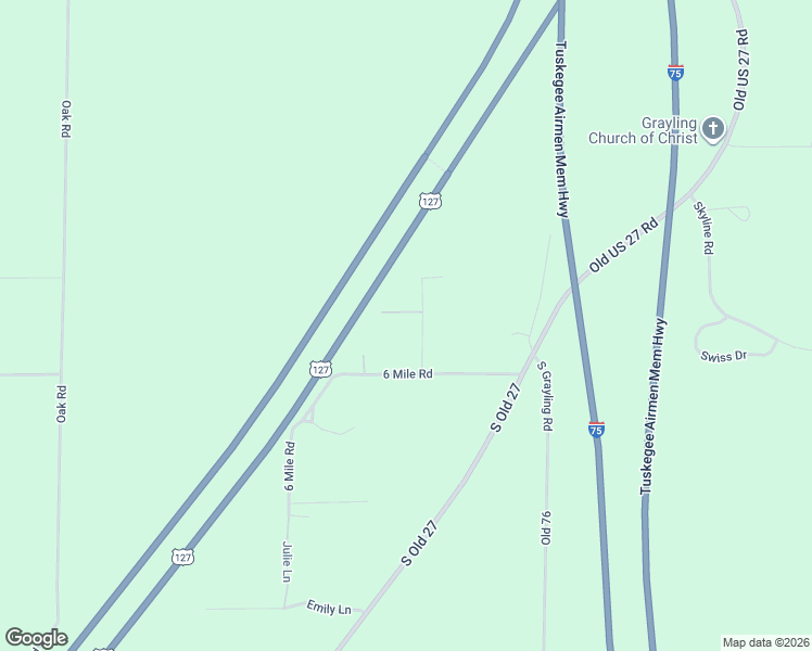 map of restaurants, bars, coffee shops, grocery stores, and more near Gilbert Trail in Grayling