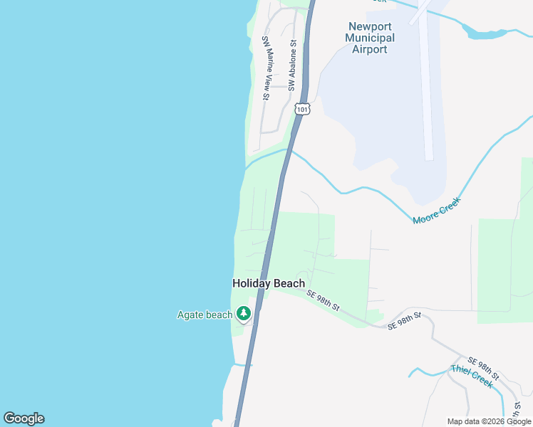 map of restaurants, bars, coffee shops, grocery stores, and more near 9361 Southwest Abalone Street in Lincoln County