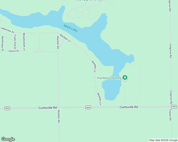 map of restaurants, bars, coffee shops, grocery stores, and more near 1642 Blue Jay Court in Mio