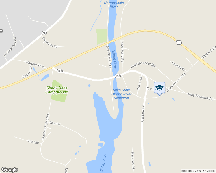map of restaurants, bars, coffee shops, grocery stores, and more near 11 Fish Point Road in Orland