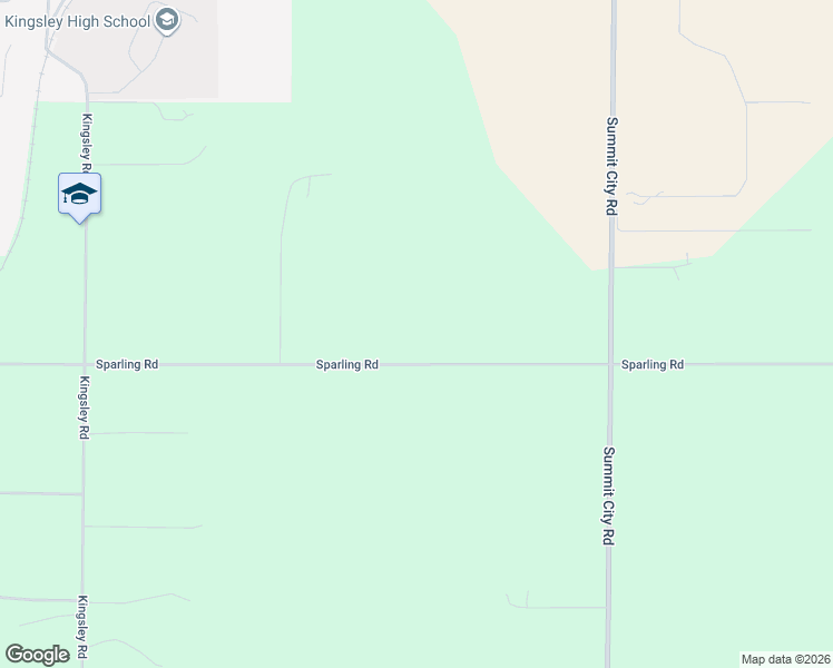 map of restaurants, bars, coffee shops, grocery stores, and more near 2689 Sparling Road in Kingsley