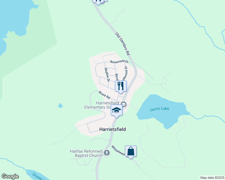 map of restaurants, bars, coffee shops, grocery stores, and more near 12 Ashcroft Avenue in Harrietsfield