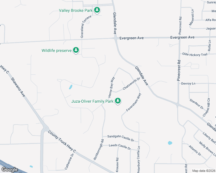 map of restaurants, bars, coffee shops, grocery stores, and more near 1111 Herne Bay Way in Green Bay