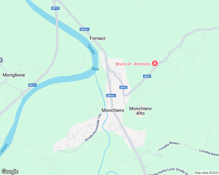 map of restaurants, bars, coffee shops, grocery stores, and more near 46 Strada Provinciale 661 in Monchiero