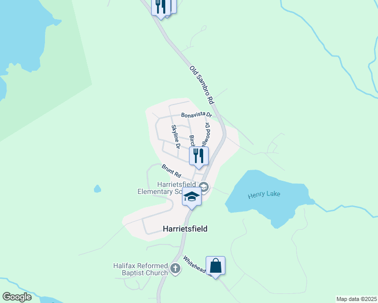map of restaurants, bars, coffee shops, grocery stores, and more near 12 Ashcroft Avenue in Harrietsfield