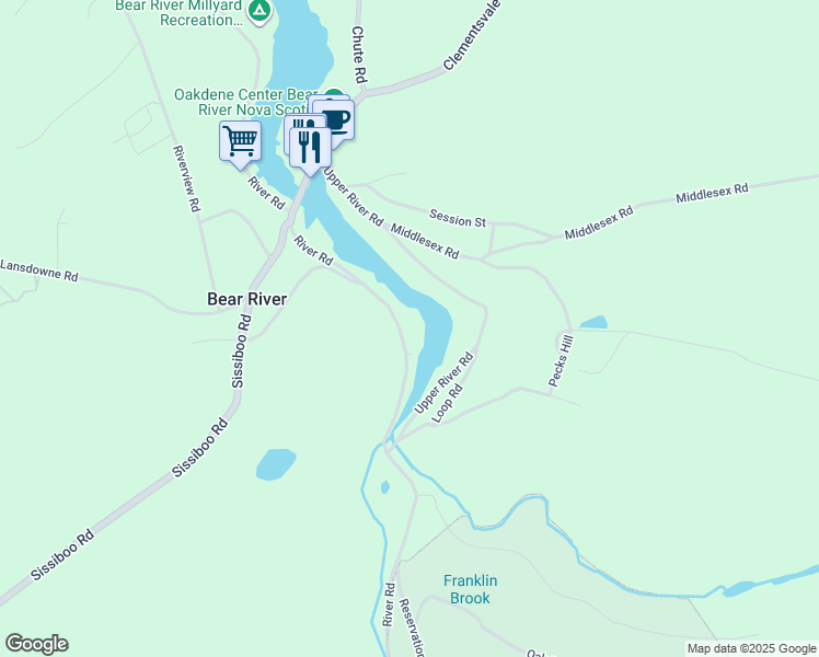 map of restaurants, bars, coffee shops, grocery stores, and more near 1361 River Road in Digby