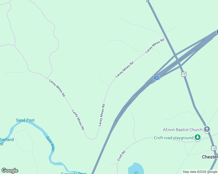 map of restaurants, bars, coffee shops, grocery stores, and more near Lacey Mines Road in Chester