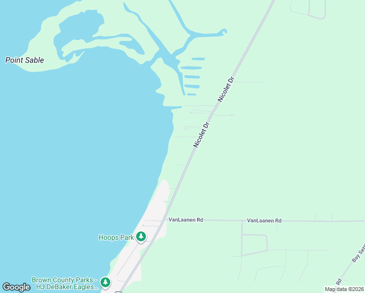 map of restaurants, bars, coffee shops, grocery stores, and more near 3501 Nicolet Drive in Green Bay