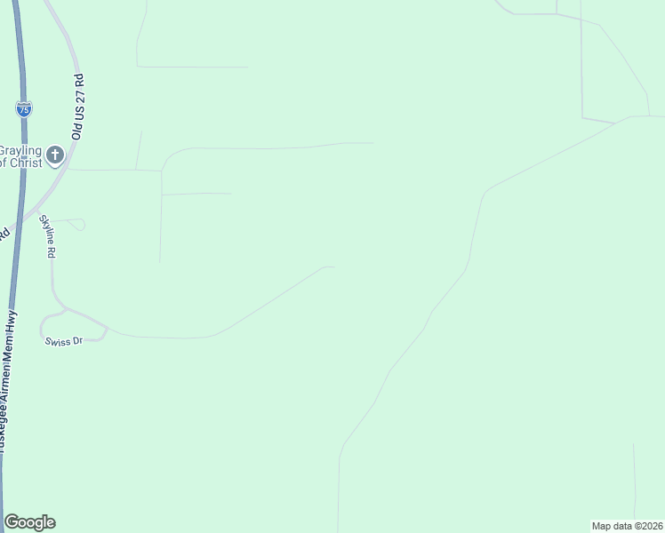 map of restaurants, bars, coffee shops, grocery stores, and more near 4001 Skyline Road in Grayling