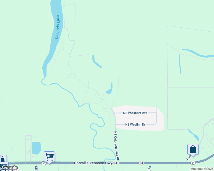 map of restaurants, bars, coffee shops, grocery stores, and more near 34197 Northeast Colorado Lake Drive in Corvallis