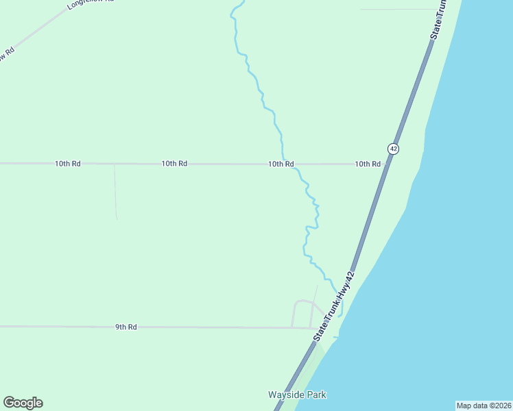 map of restaurants, bars, coffee shops, grocery stores, and more near E6023 10th Road in Algoma