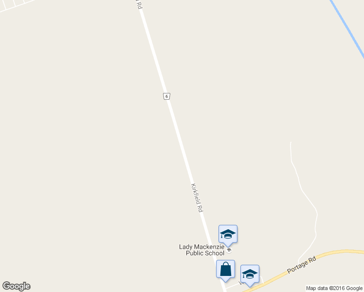 map of restaurants, bars, coffee shops, grocery stores, and more near Kirkfield Road in Kirkfield