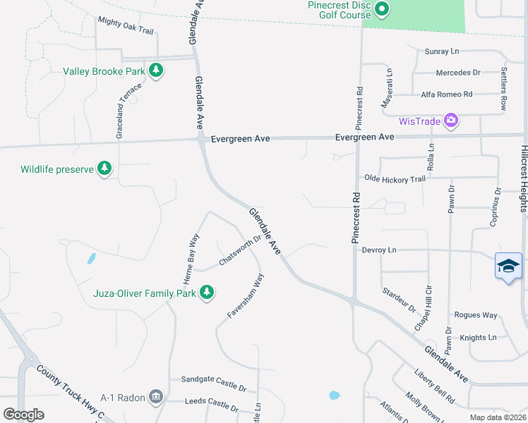 map of restaurants, bars, coffee shops, grocery stores, and more near 3409 Glendale Avenue in Green Bay