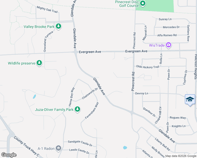 map of restaurants, bars, coffee shops, grocery stores, and more near 3409 Glendale Avenue in Green Bay